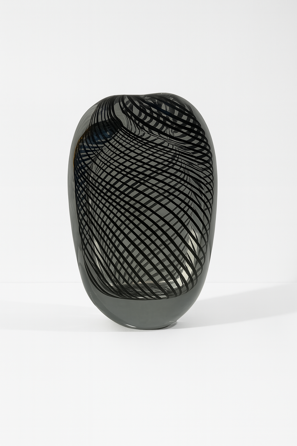Black Spiral Glass Vase