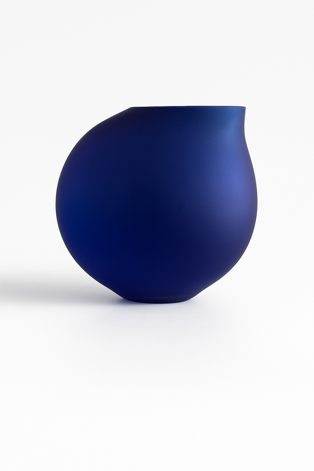Blue Frosted Glass Vase