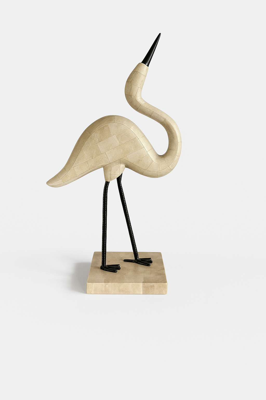 Sculptural Stone Crane