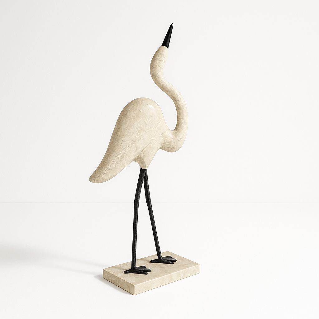 Sculptural Stone Crane