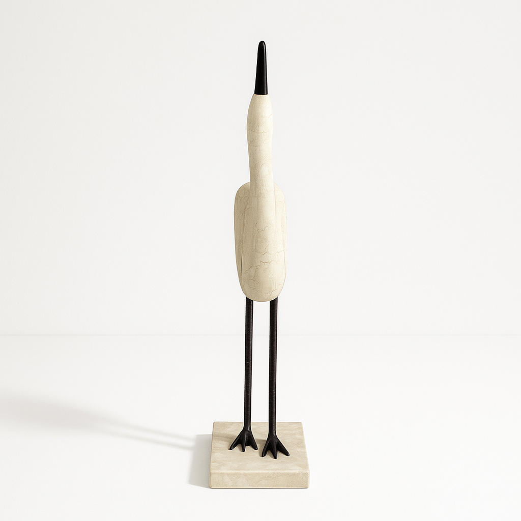 Sculptural Stone Crane