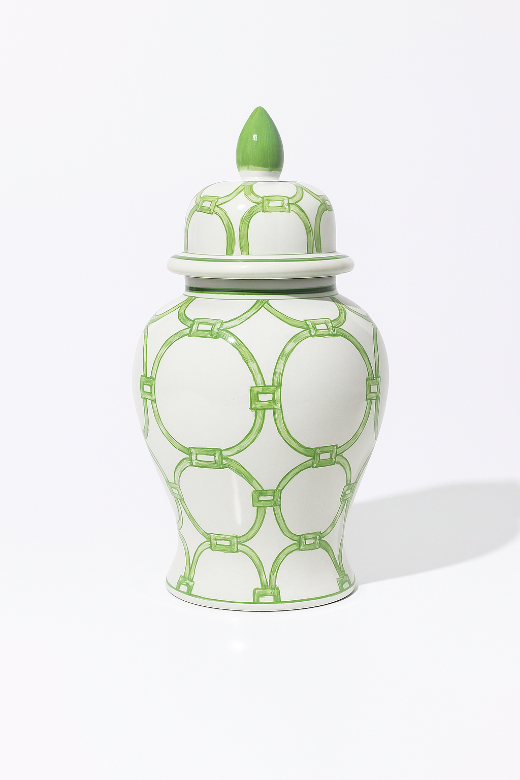 Green White Ginger Jar