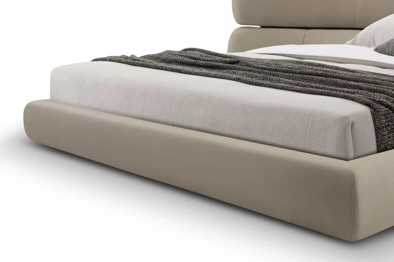 Modena Full Leather Taupe Bed