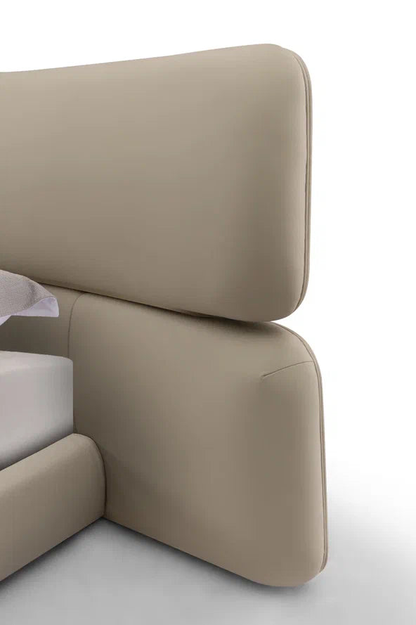 Modena Full Leather Taupe Bed
