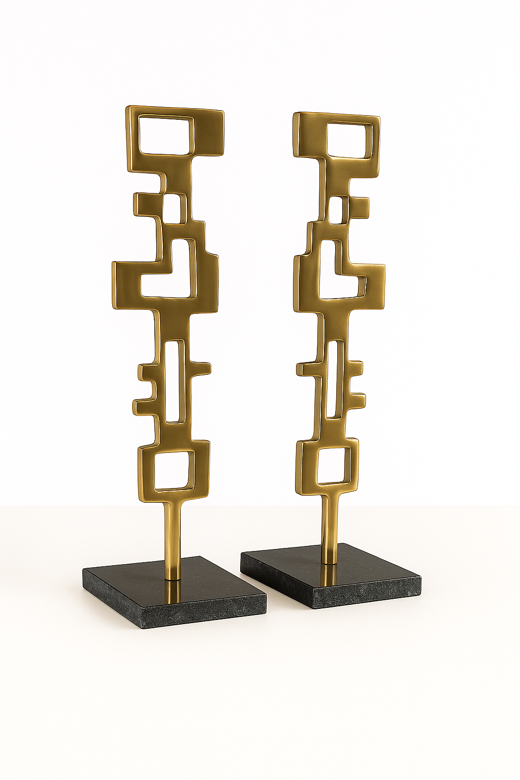 Modern Art Gold Abstracts - Pair