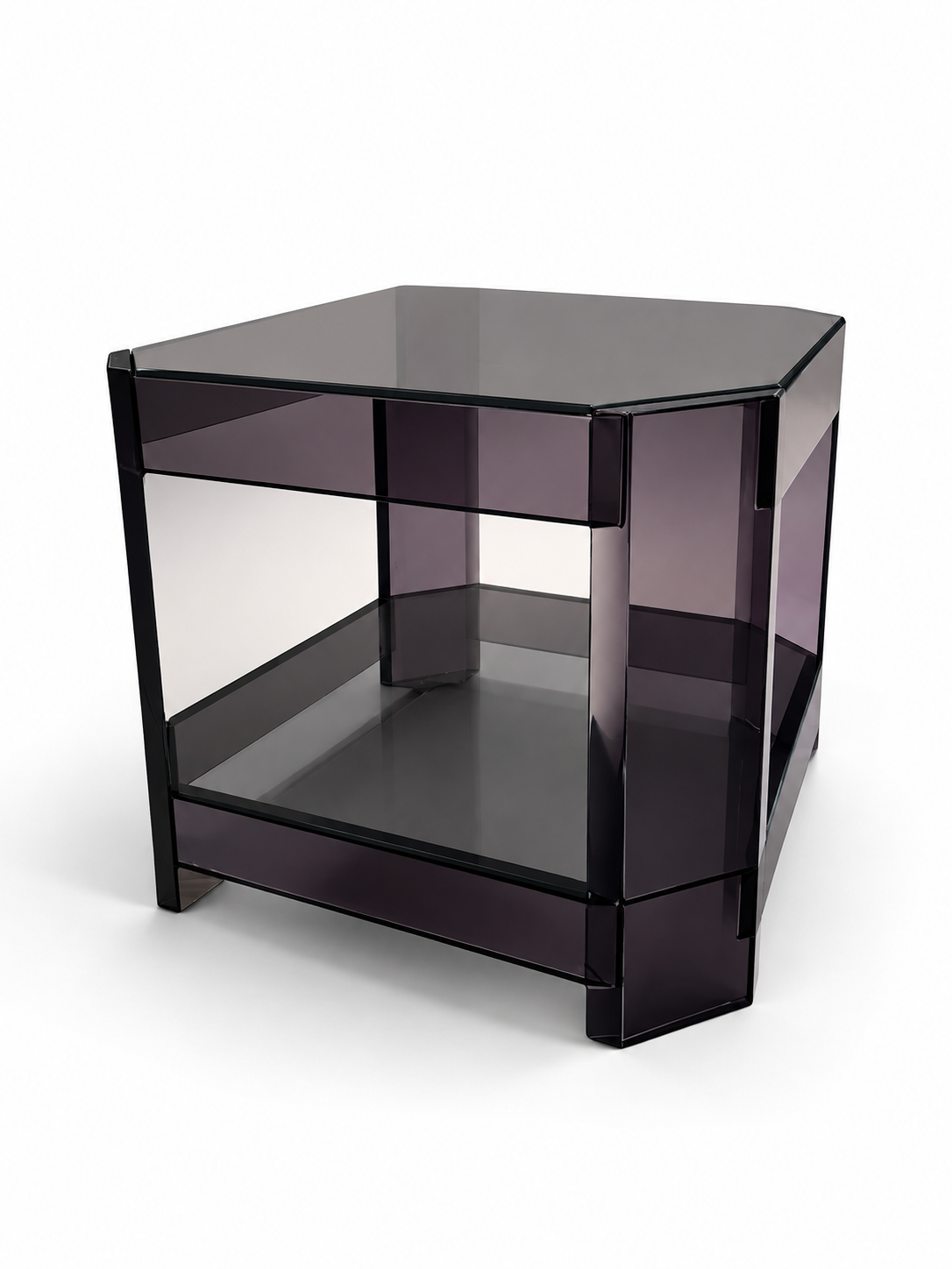 Octagonal Smokey Perspex Side Table
