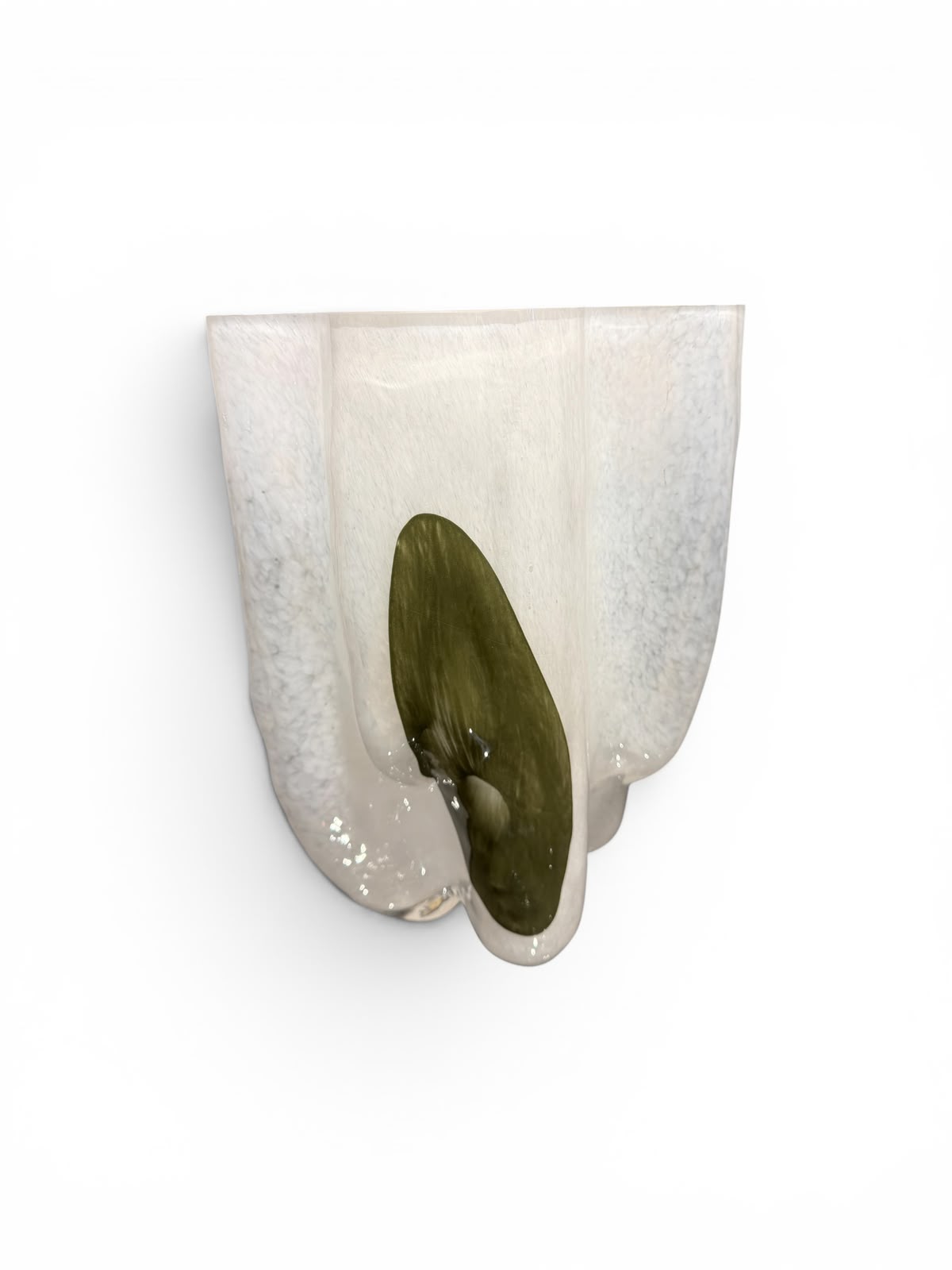 Rolled White & Green Vase Medium
