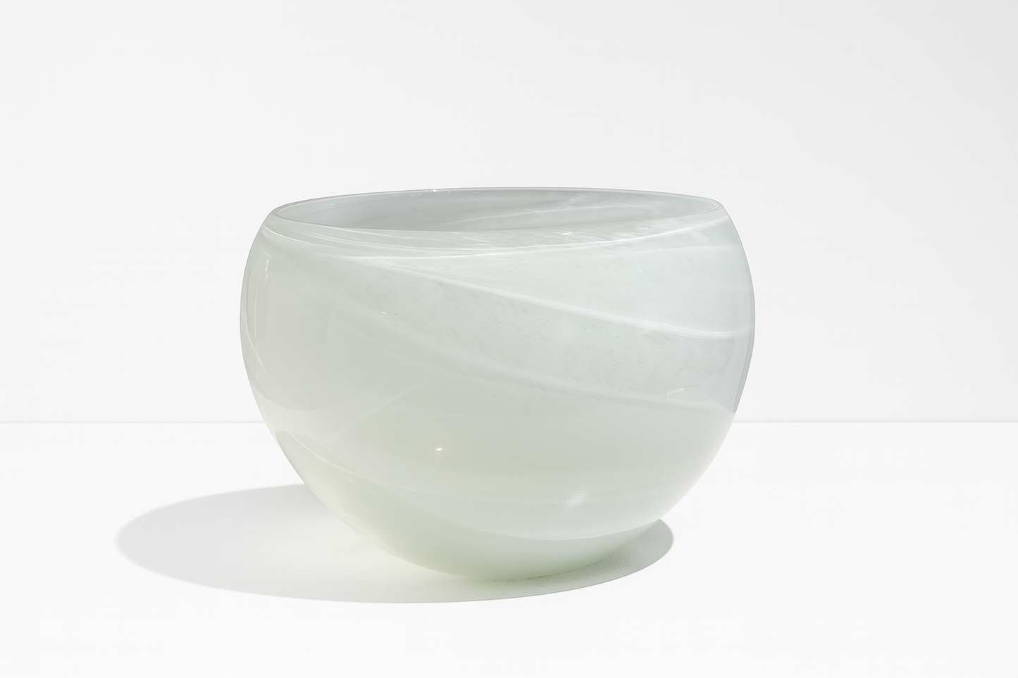 White Swirl Glass Bowl