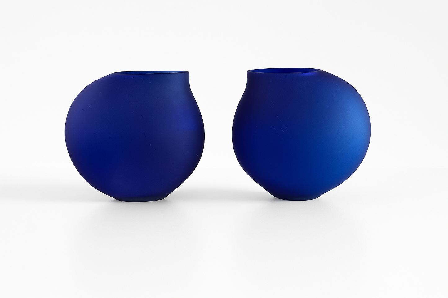 Blue Frosted Glass Vase