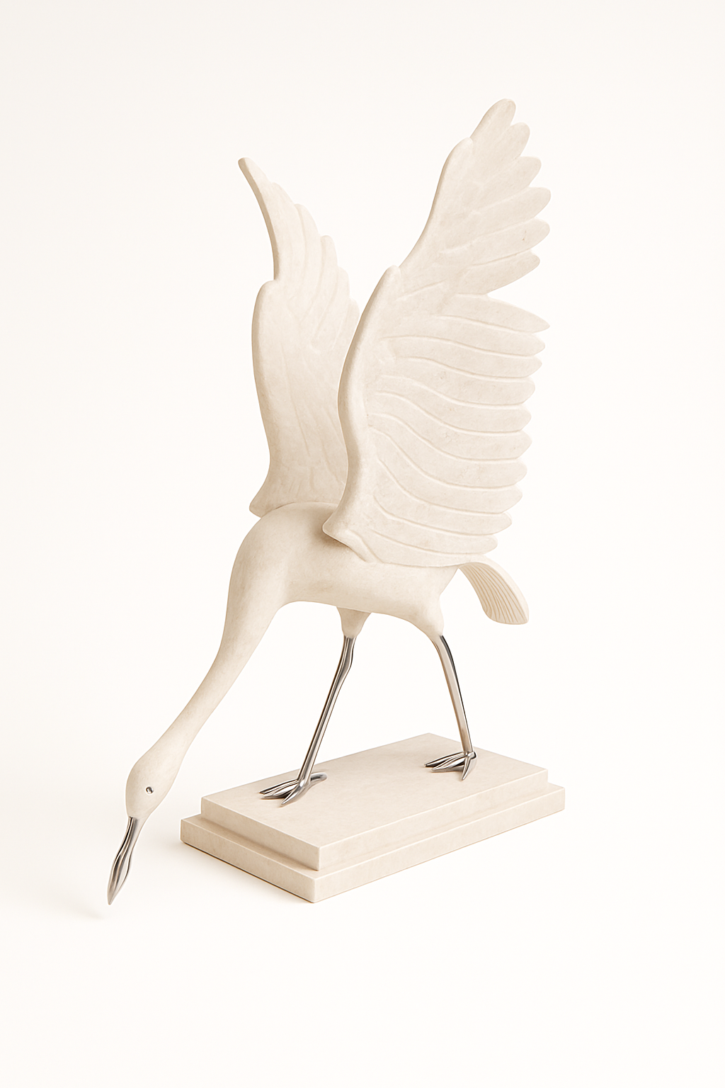 Beak Down Cream Crane
