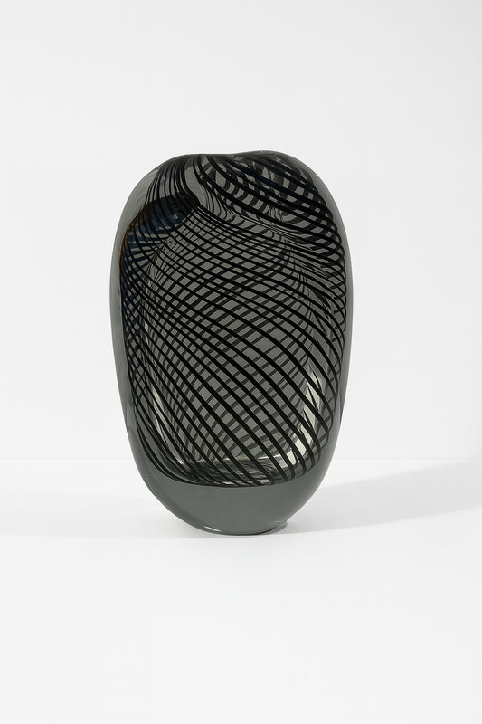 Black Spiral Glass Vase