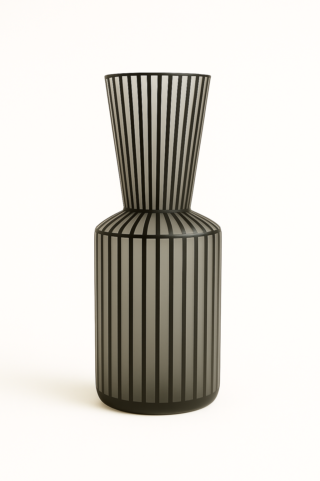 Frosted Glass Vase with Black Line