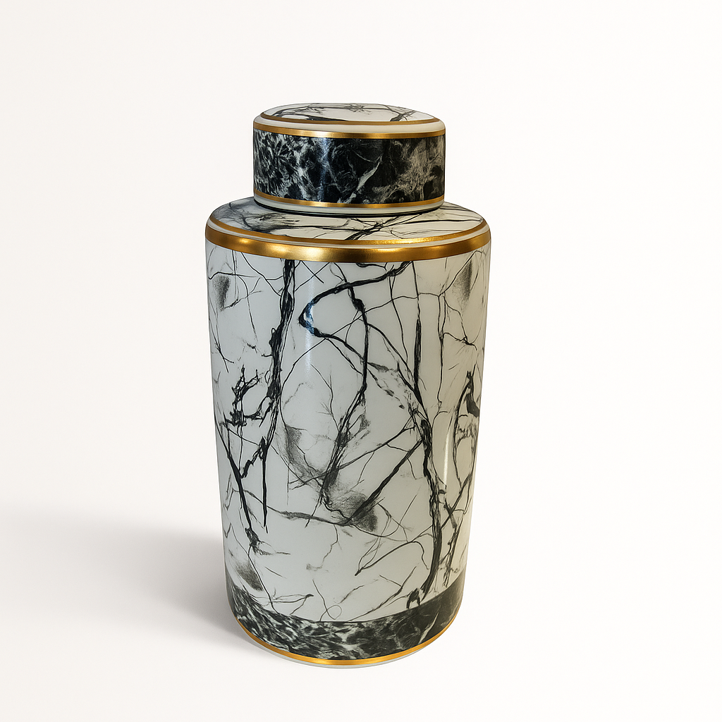 Marble Lidded Vase