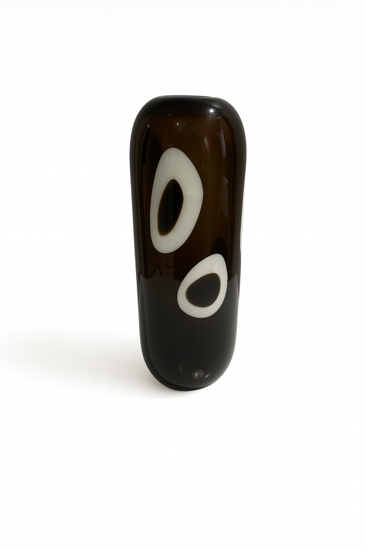 Brown with Abstract Circles Vase