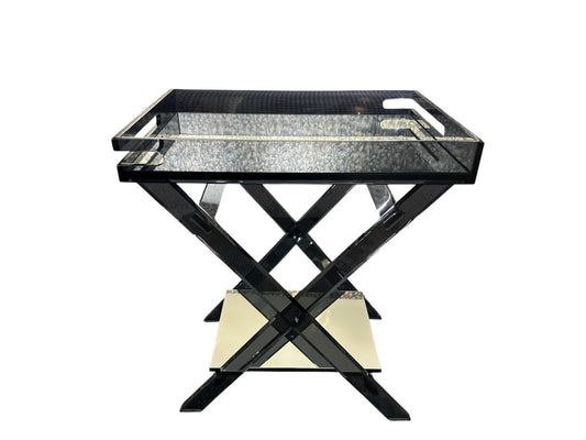 Butlers Tray Smokey Perspex With Shelf