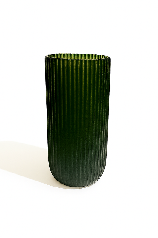 Emerald Fluted Vase