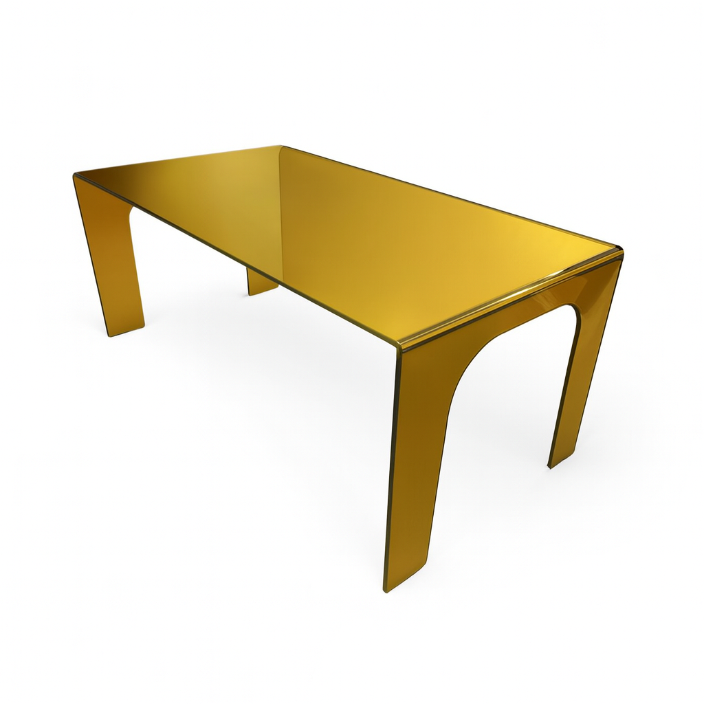 Golden Arc Glass Desk