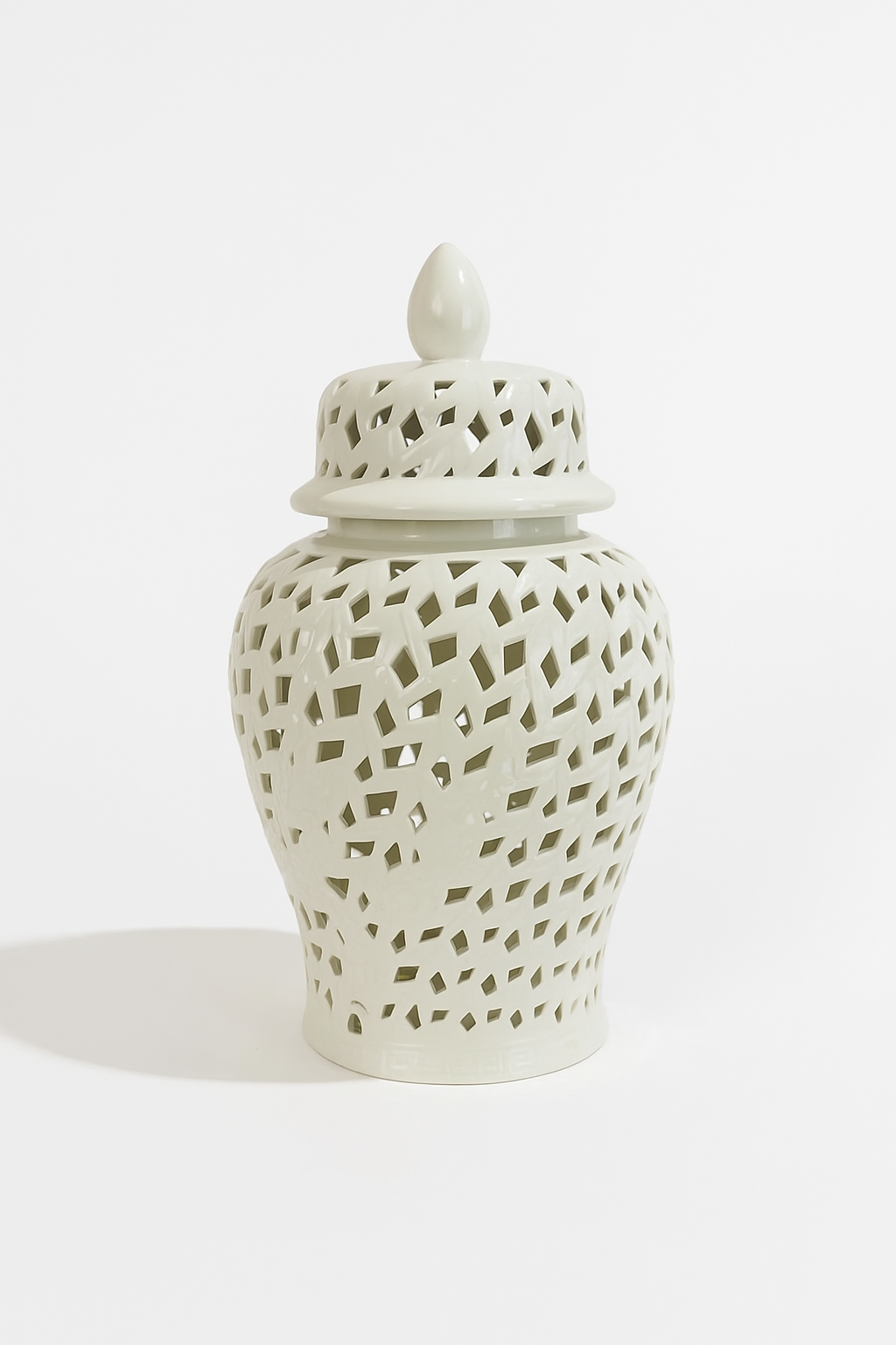 Lattice White Ginger Jar