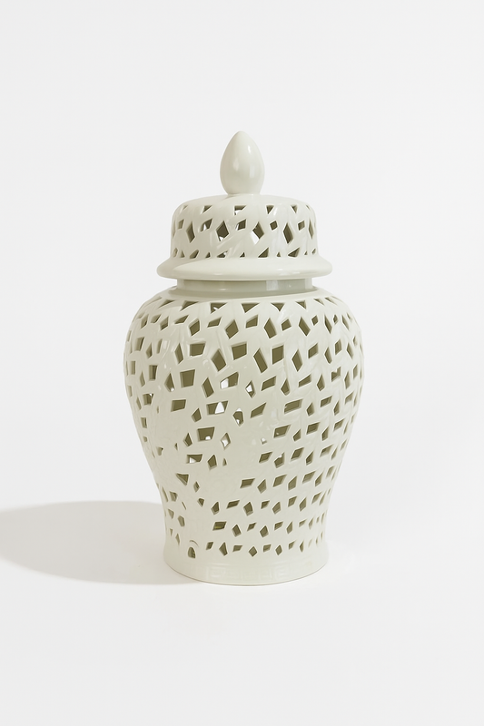 Lattice White Ginger Jar