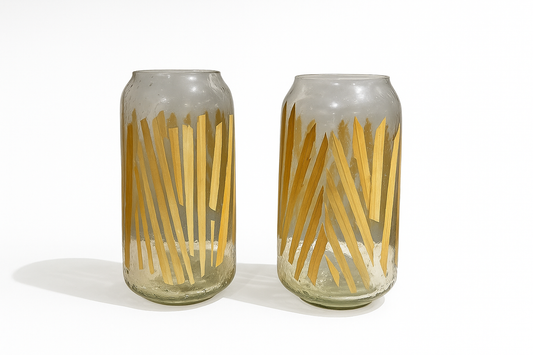 Gold Leaf Vase Set of 2