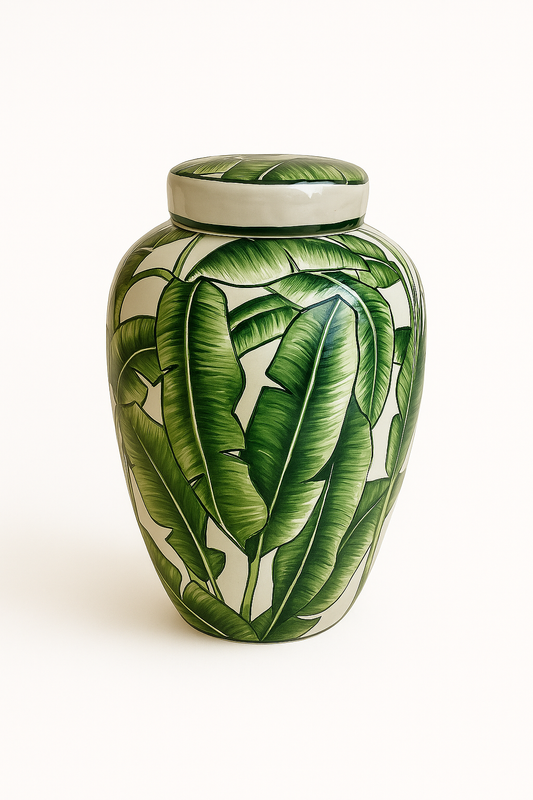 Palm Leaf Ginger Jar