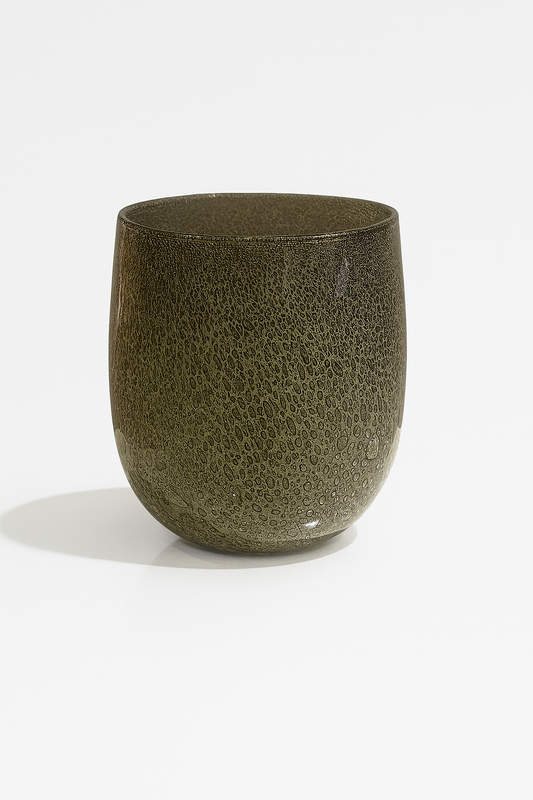 Leopard Look Glass Vase