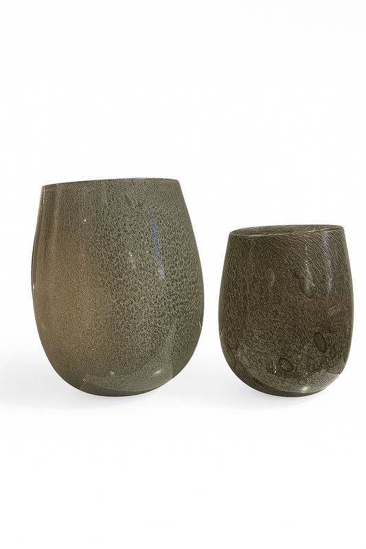 Leopard Look Glass Vase