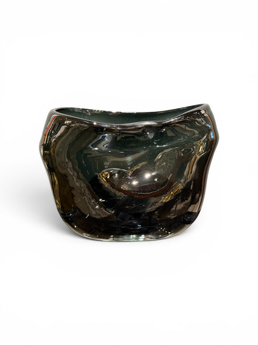 Midnight Black Glass Vase