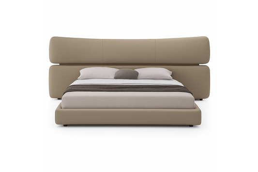 Modena Full Leather Taupe Bed