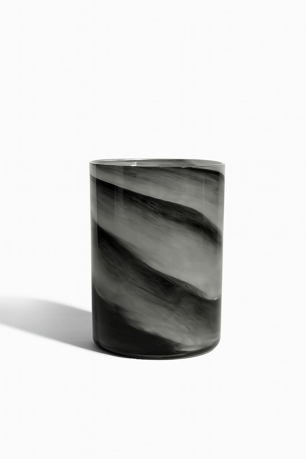 Monochrome Swirl Glass Vase