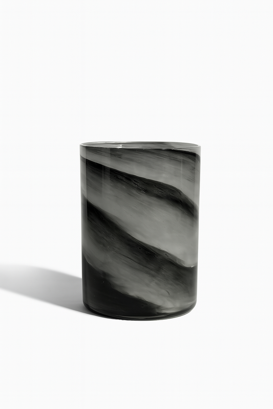 Monochrome Swirl Glass Vase