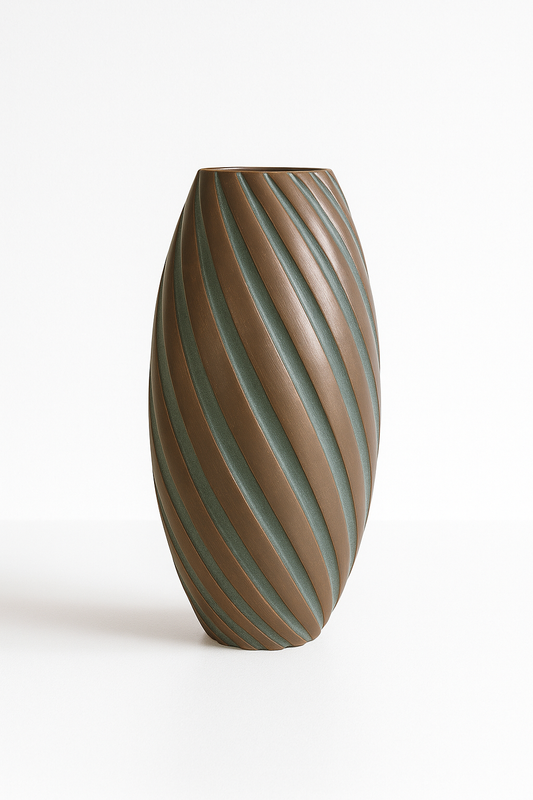 Swirl Elegance Gold Bronze Vase