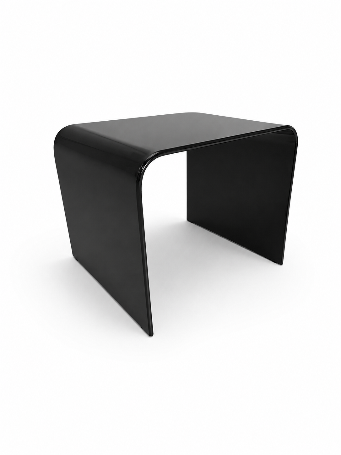 U Bend Glass Black Side Table