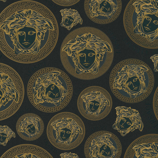 Versace Medusa Greek Key Wallpaper