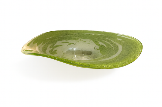 Wave Green Glass Plate
