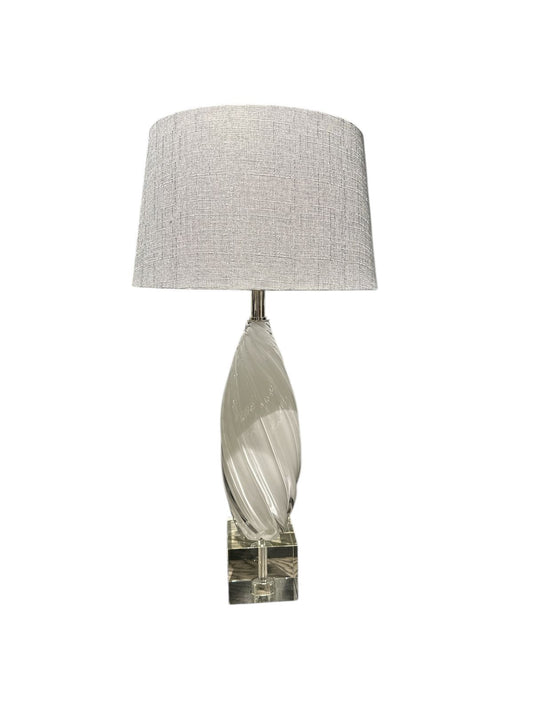 White Swirl Glass Lamp