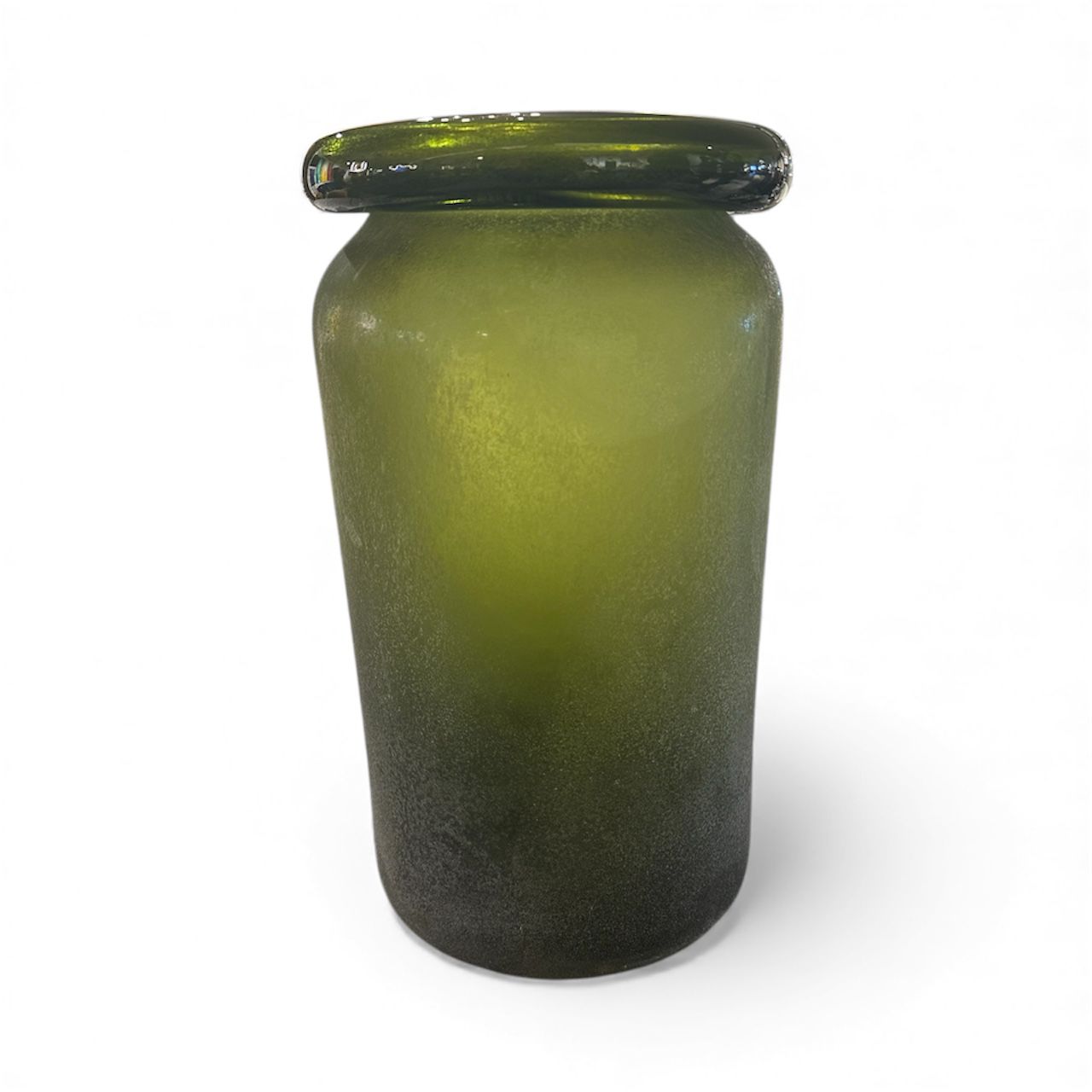 Frosted Green Vase