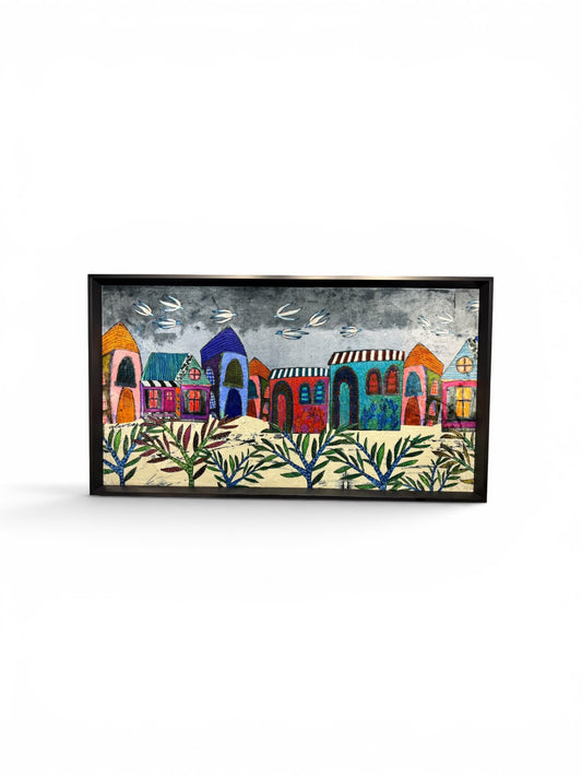 Whimsical Village Art Small