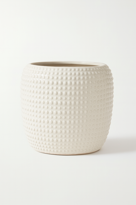 Dimple White Vase