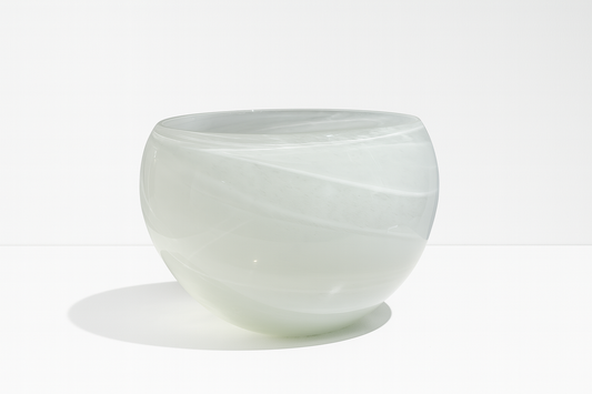 White Swirl Glass Bowl