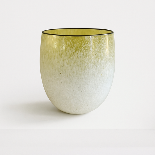 Frosted Yellow-white Glass Vase